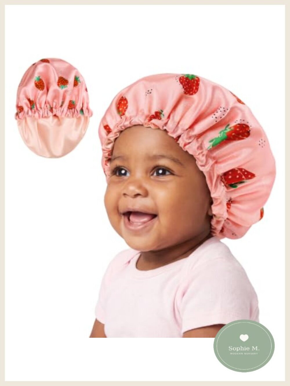 Satin Silk Baby Bonnet Adjustable Toddler Sleep Hat for Curly Hair